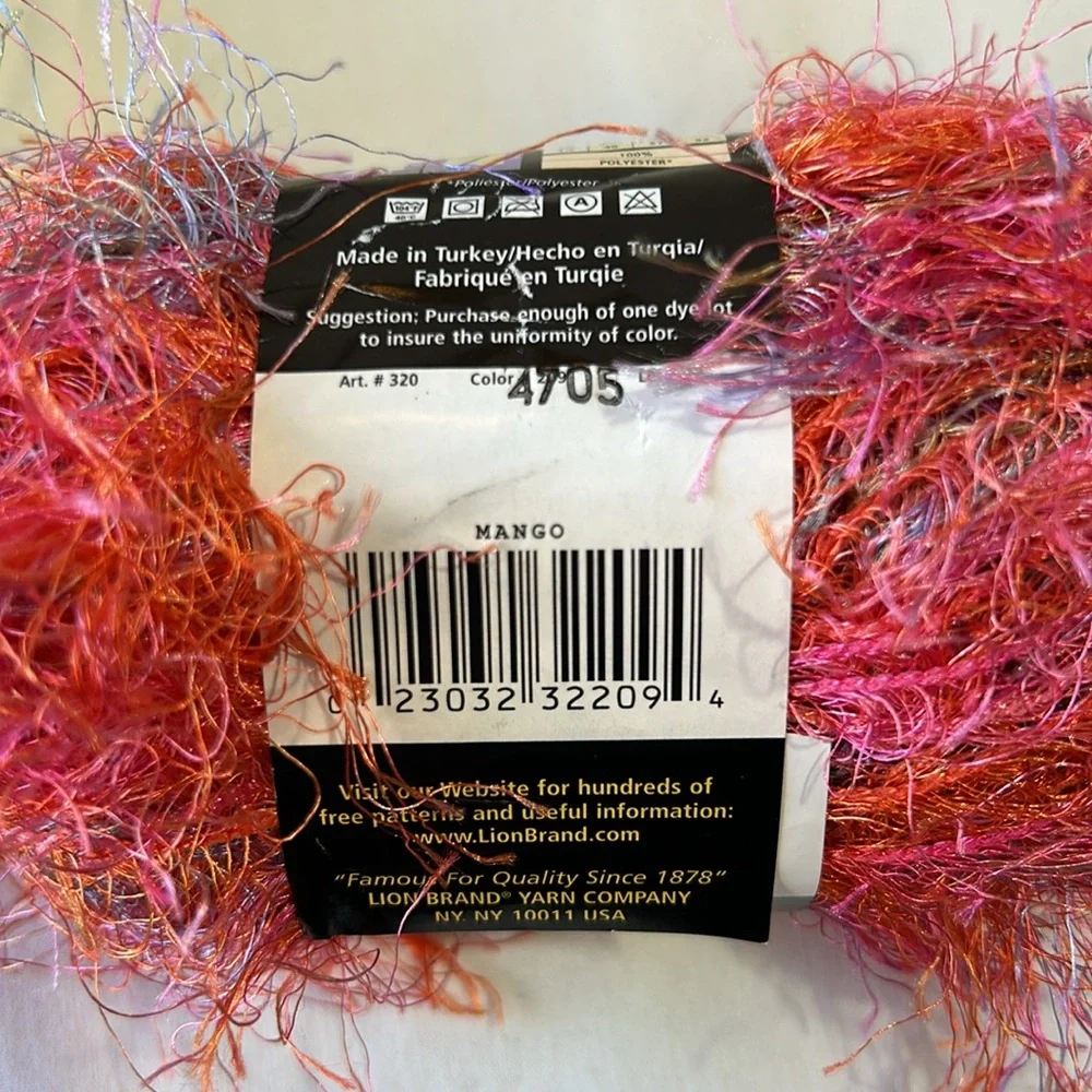 New Lion Brand Fun Fur and Fun Fur Prints Eyelash Yarn-5 Skeins
